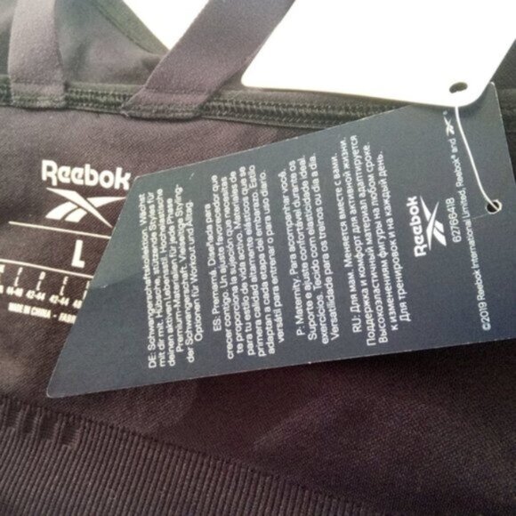 Reebok Studio Maternity Nursing Sports Bra Removable Pads Black Size L - Picture 12 of 14
